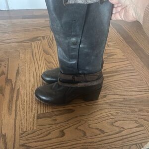 Freebird Dark Leather Heeled Boots